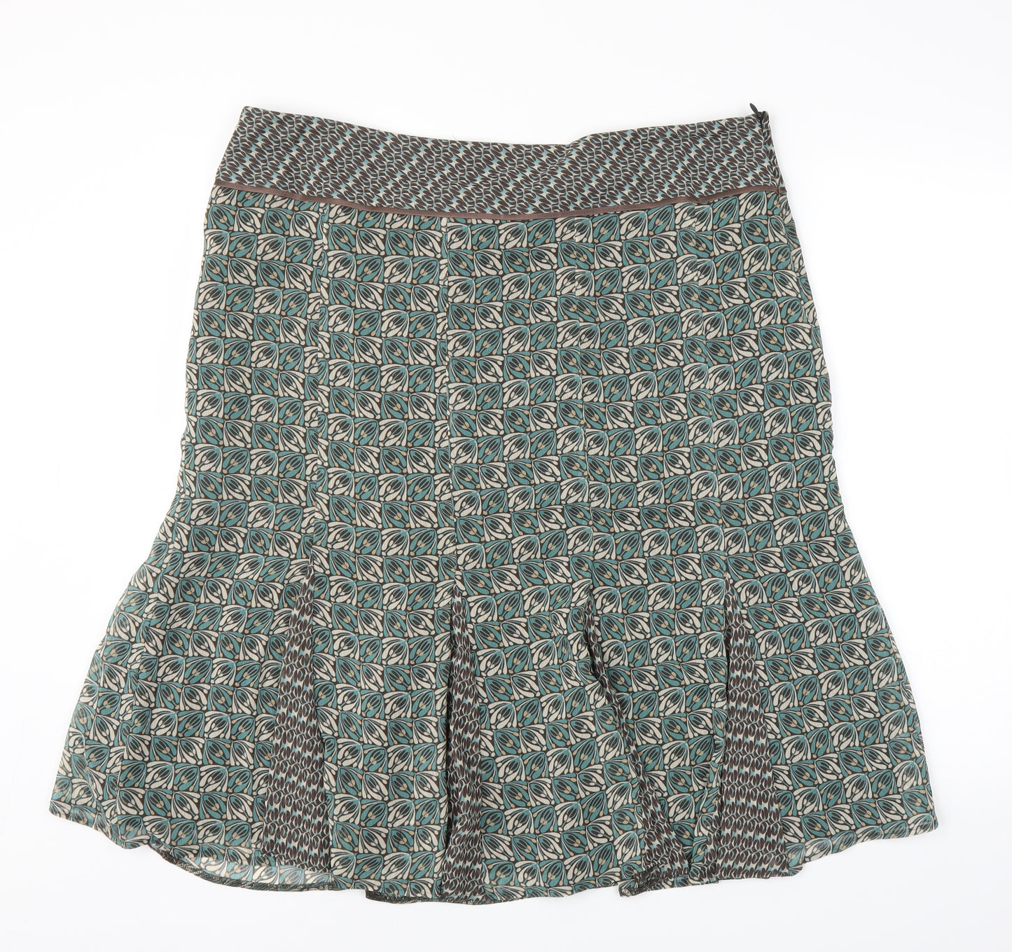 M&S Womens Green Floral  Trumpet Skirt Size 18
