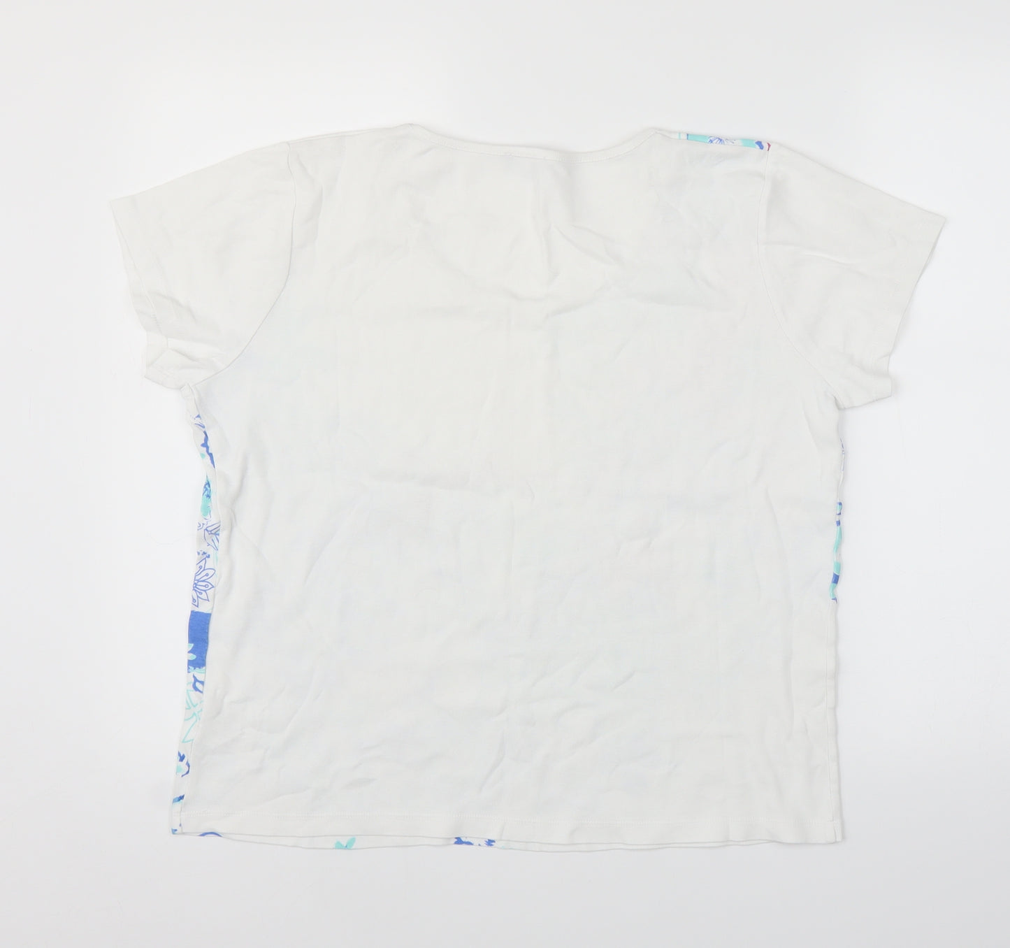 Papaya Womens White Floral  Basic T-Shirt Size 16