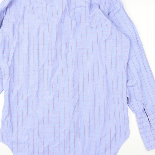 TM Lewin Mens Blue Check   Button-Up Size 15.5