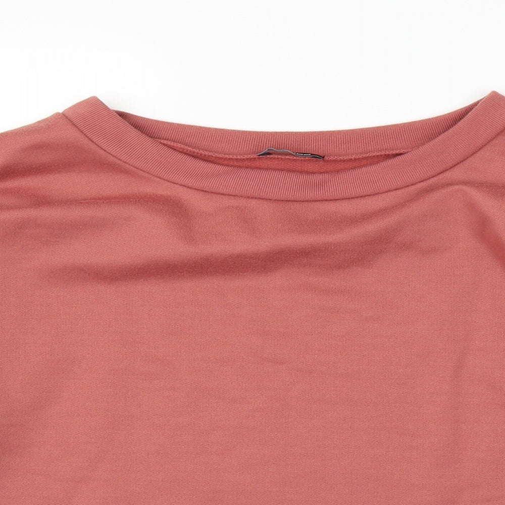 Boohoo Womens Pink   Pullover Jumper Size M  - Cropped