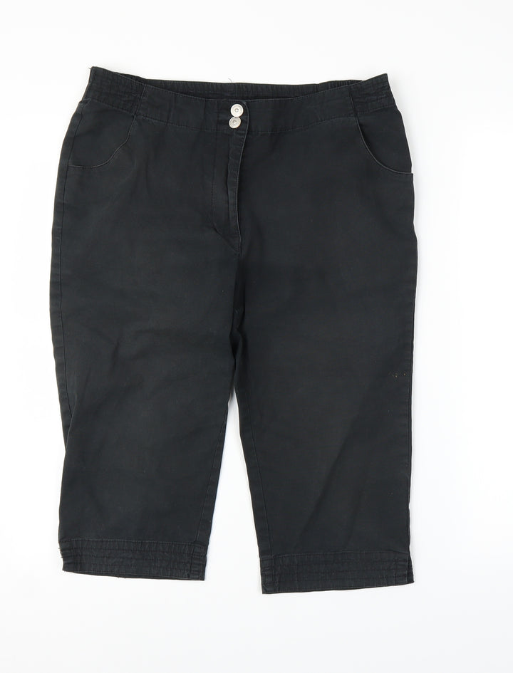 Emreco Womens Black Capri Trousers Size 12