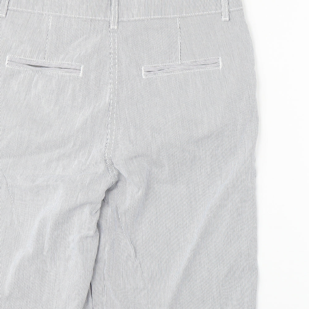 M&S Womens Grey Striped  Bermuda Shorts Size 10