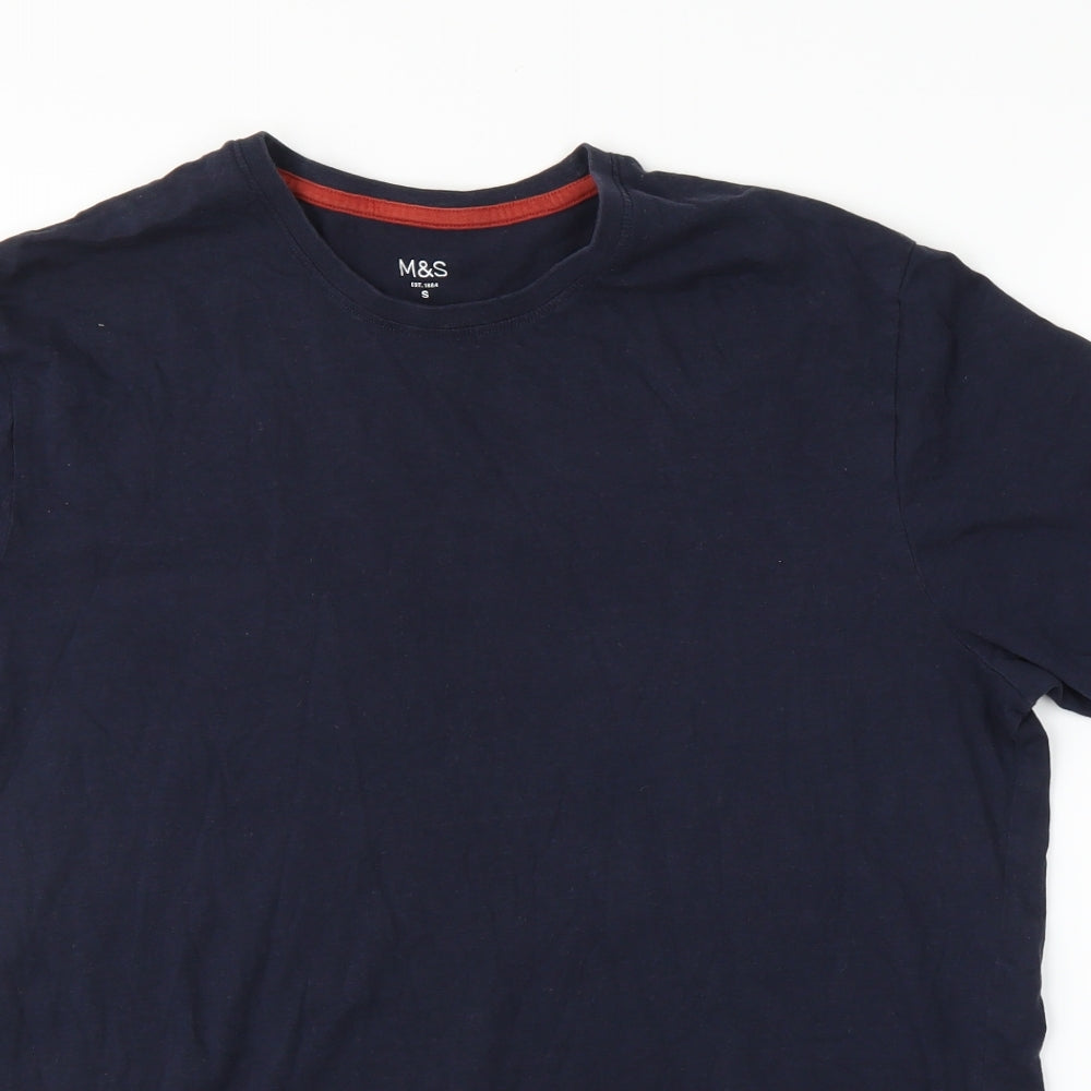 M&S Mens Blue    T-Shirt Size S