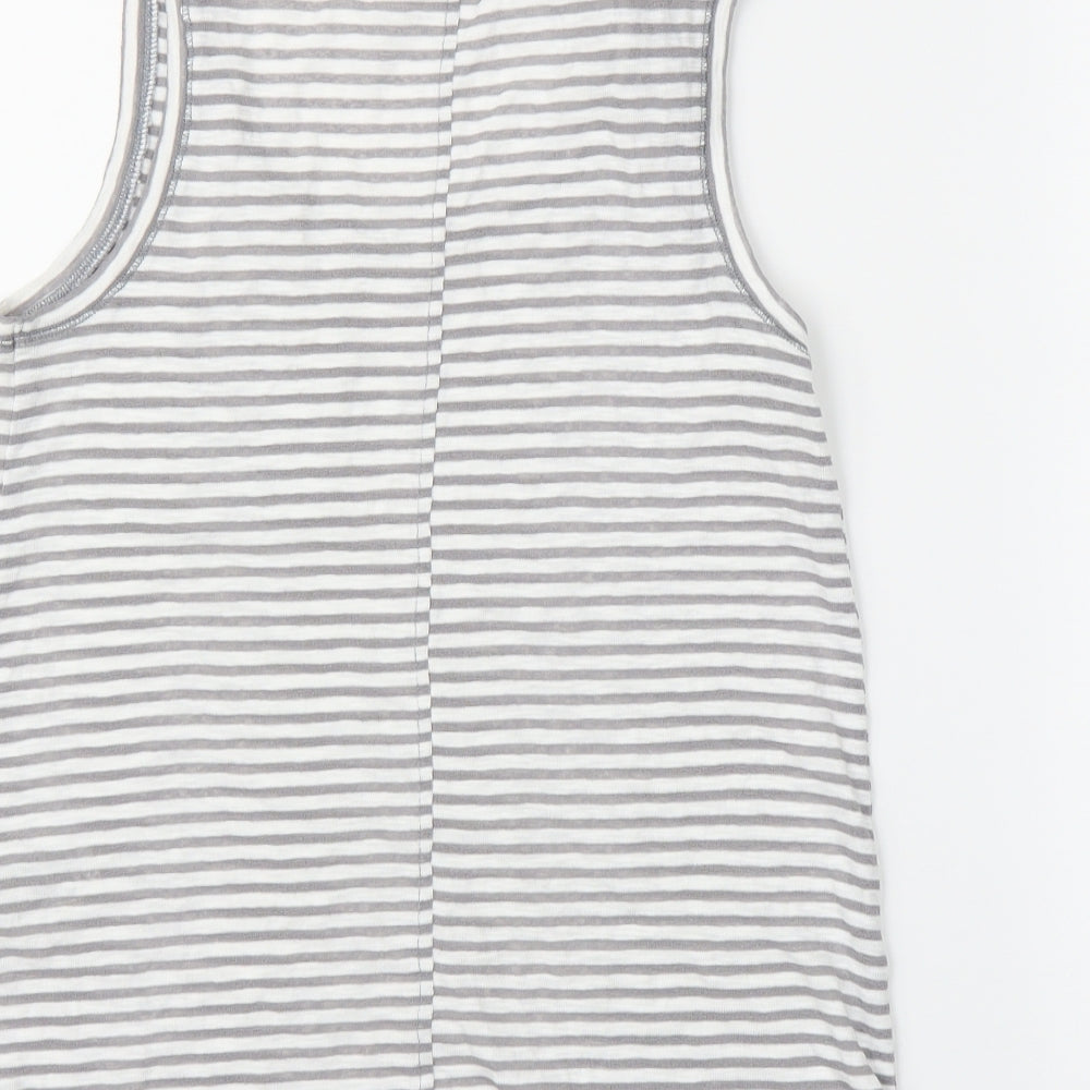M&S Womens Grey Striped  Basic Tank Size 12