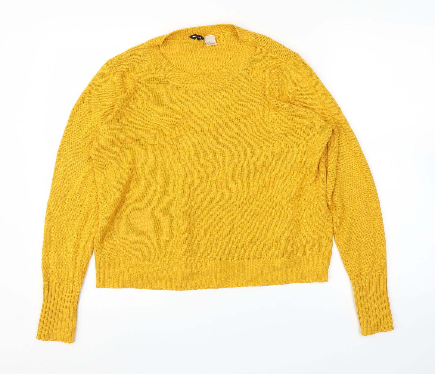 H&M Womens Yellow   Pullover Jumper Size M