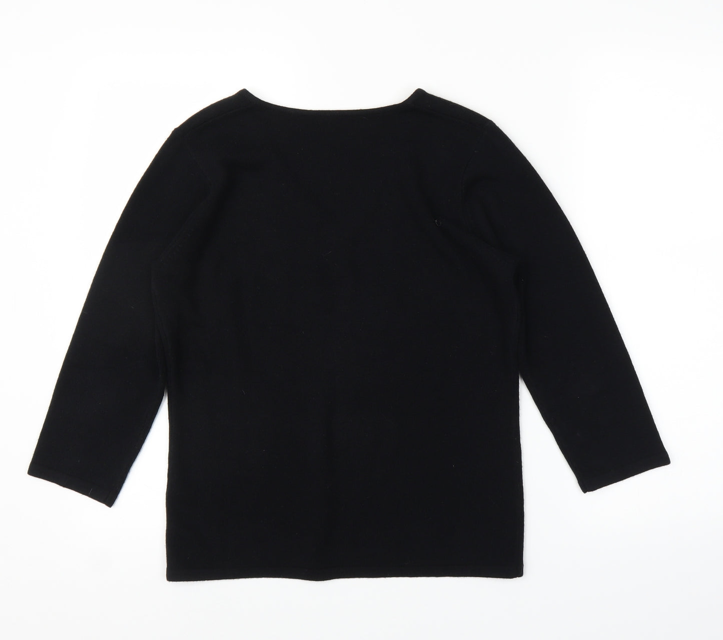 BHS Womens Black Floral  Pullover Jumper Size 12