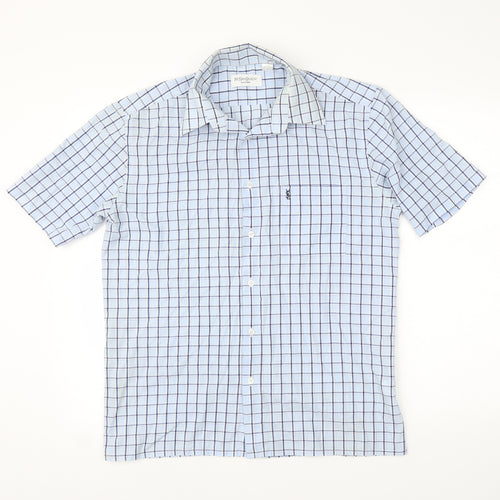 Yves Saint Laurent Mens Blue Check   T-Shirt Size M
