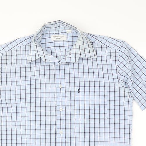 Yves Saint Laurent Mens Blue Check   T-Shirt Size M