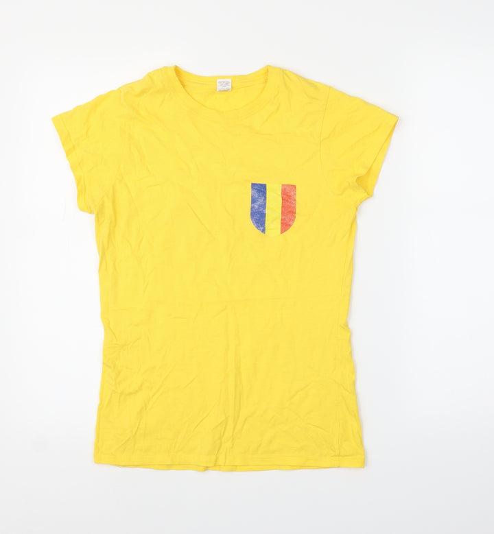 Gildan Womens Yellow   Basic T-Shirt Size S