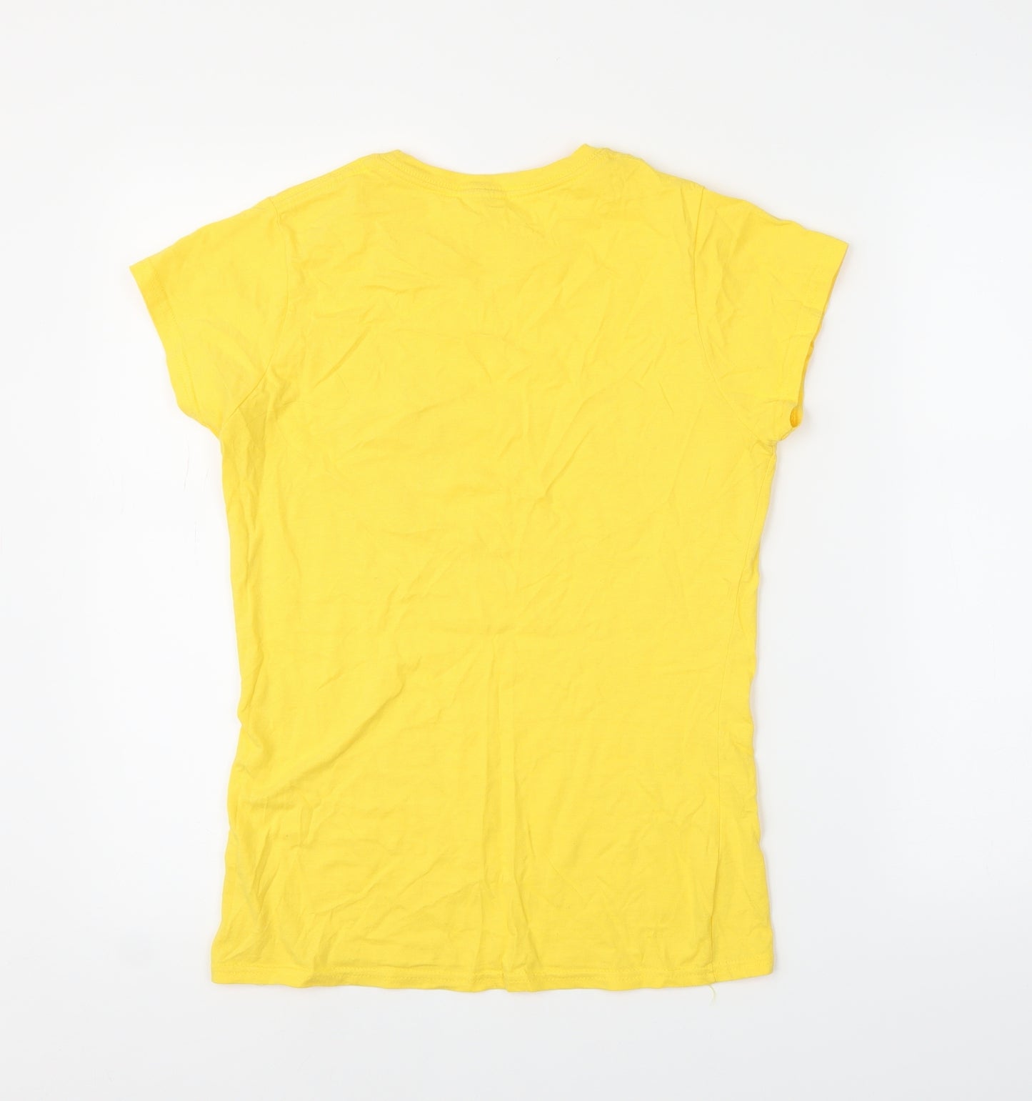 Gildan Womens Yellow   Basic T-Shirt Size S