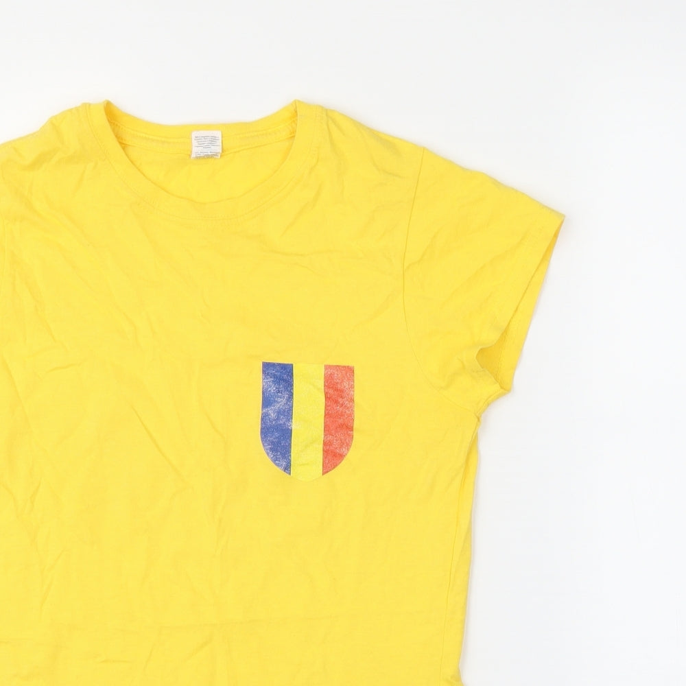Gildan Womens Yellow   Basic T-Shirt Size S