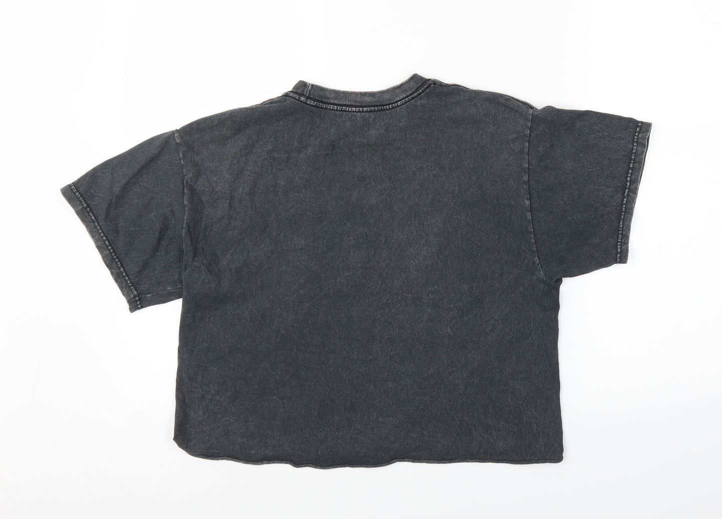 J. Galt Womens Grey   Cropped T-Shirt Size M