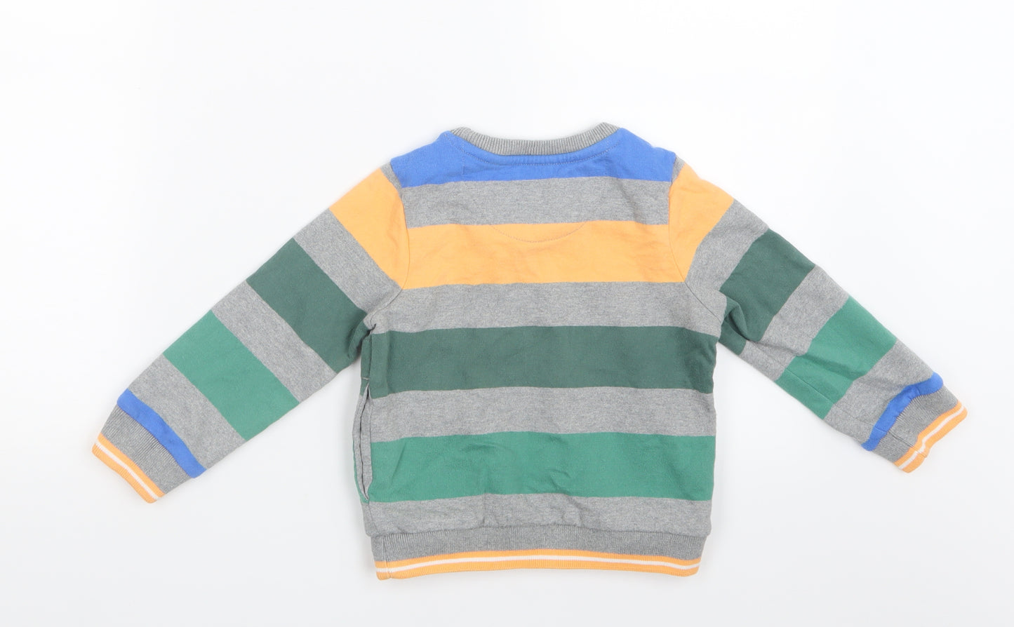 Nutmeg Boys Grey Striped  Pullover Jumper Size 2-3 Years