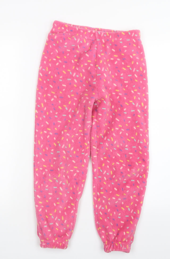 Just like you Girls Pink Geometric Capri Pyjama Pants Size 8-9 Years