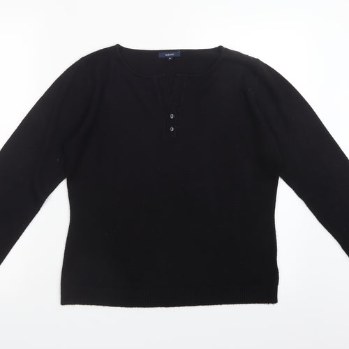 Texbasic Womens Black  Knit Pullover Jumper Size M