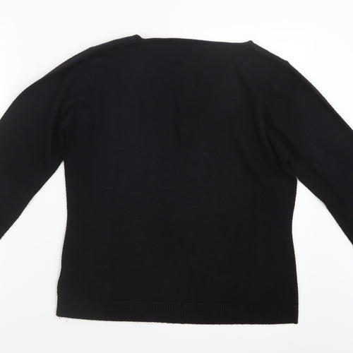 Texbasic Womens Black  Knit Pullover Jumper Size M