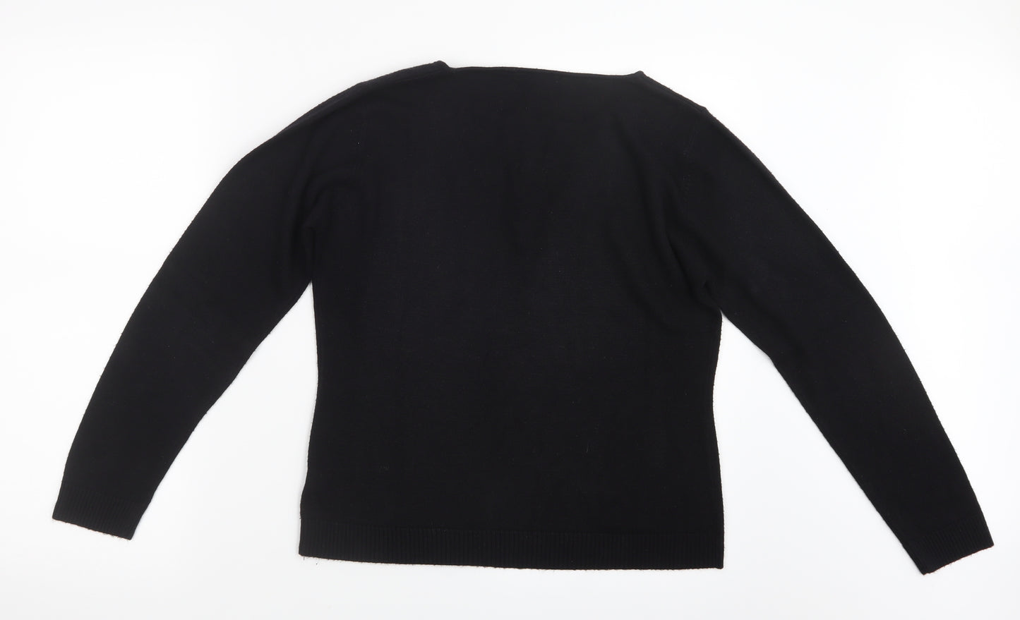 Texbasic Womens Black  Knit Pullover Jumper Size M