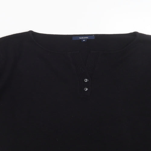 Texbasic Womens Black  Knit Pullover Jumper Size M