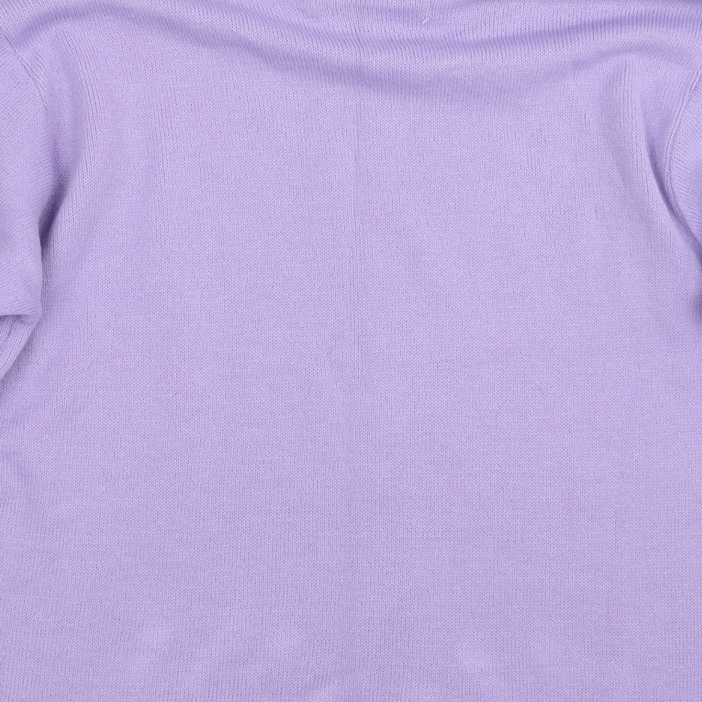 Pure & Natural Womens Purple  Knit Pullover Jumper Size M
