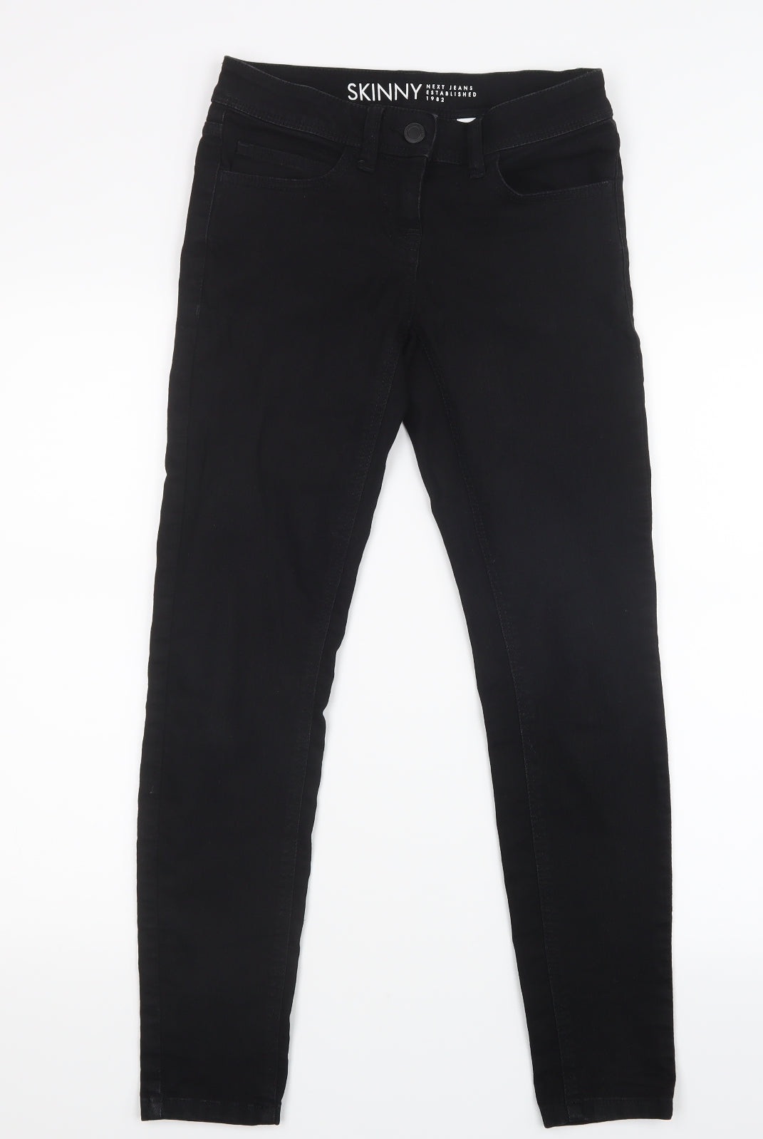 NEXT Womens Black  Denim Skinny Jeans Size 8 L28 in