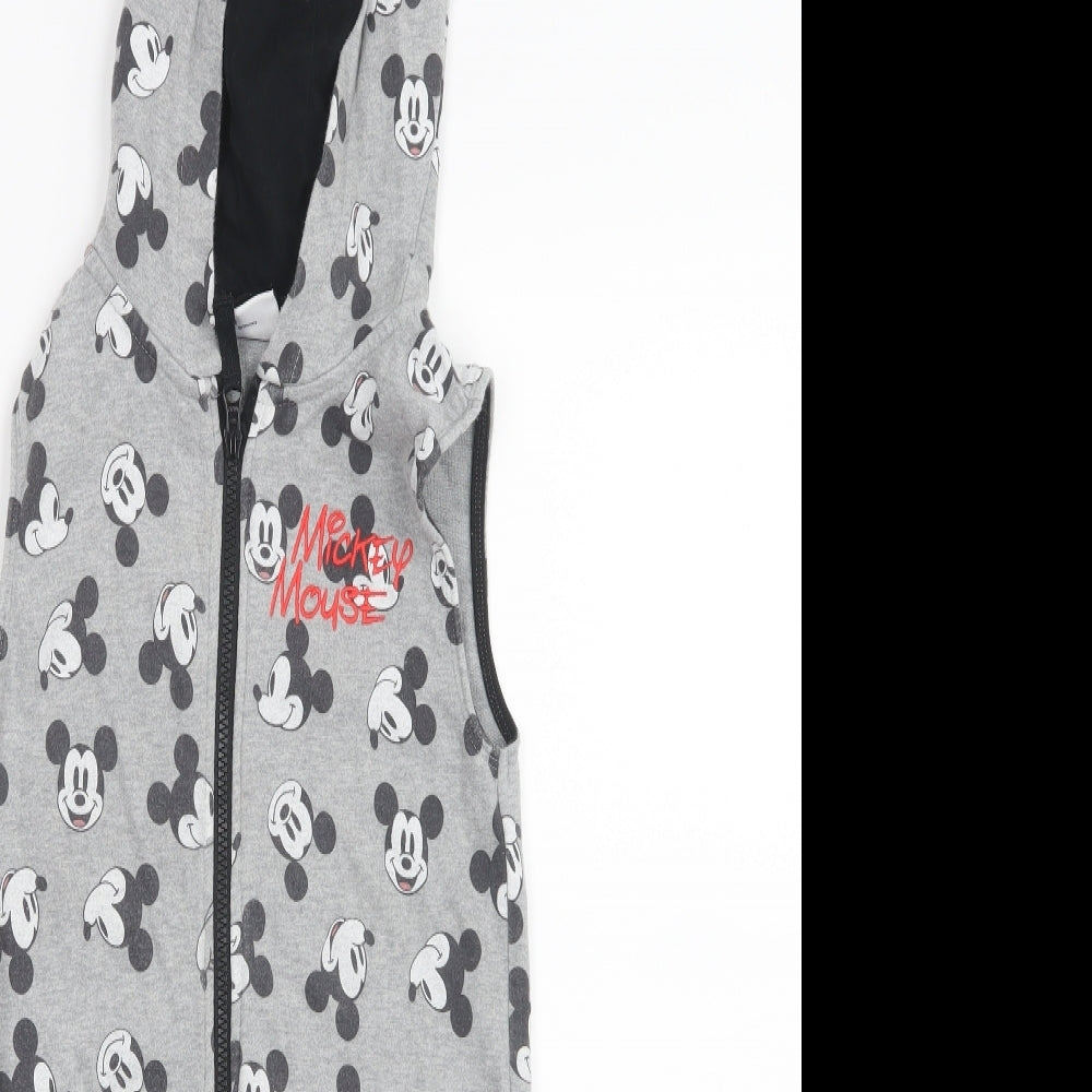 NEXT Girls Grey Geometric  Top One Piece Size 6-7 Years  - Mickey Mouse