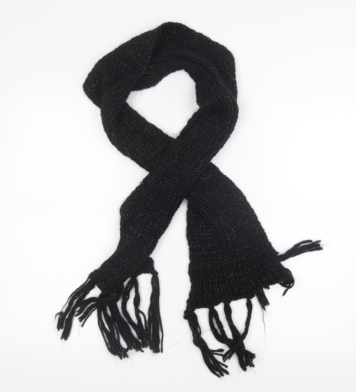 Preworn Womens Black  Knit  Scarf