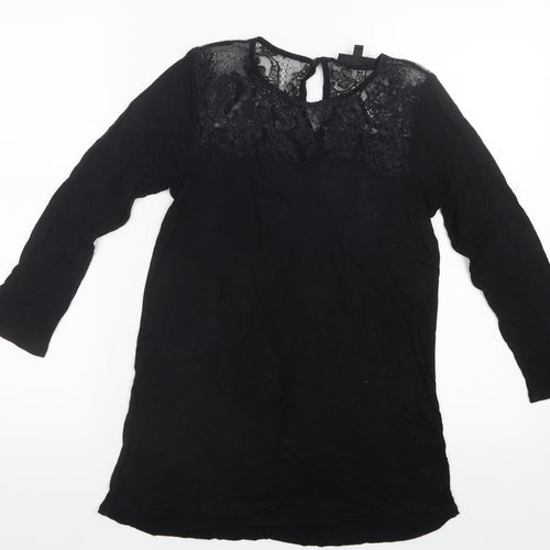 Warehouse Womens Black   Basic T-Shirt Size 10