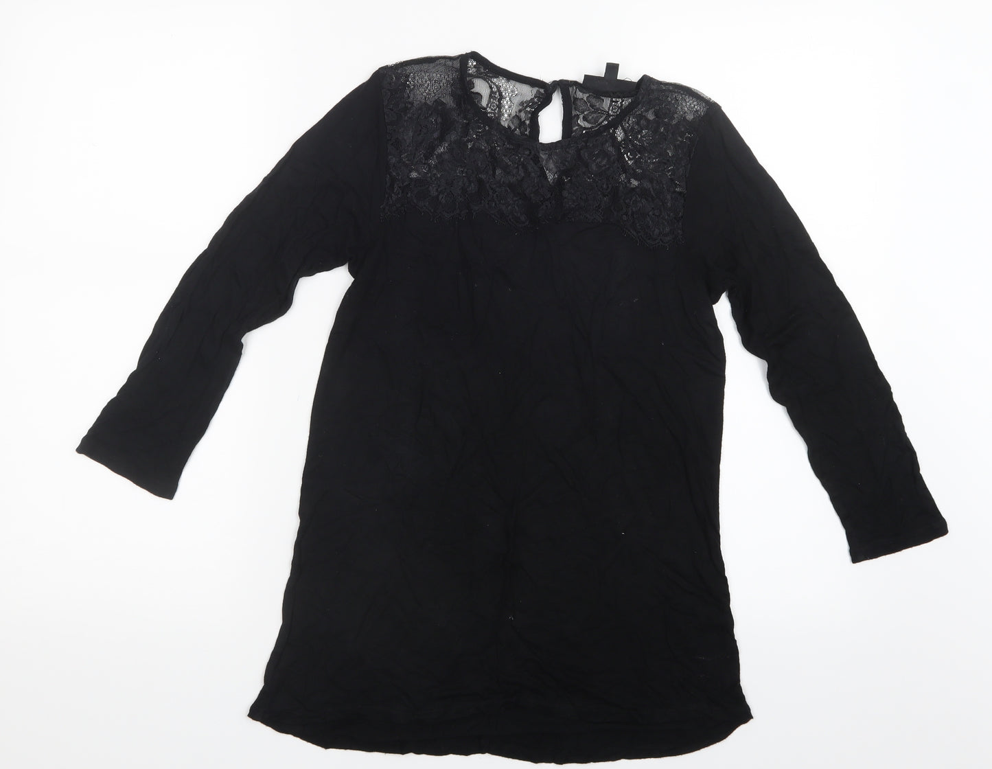 Warehouse Womens Black   Basic T-Shirt Size 10