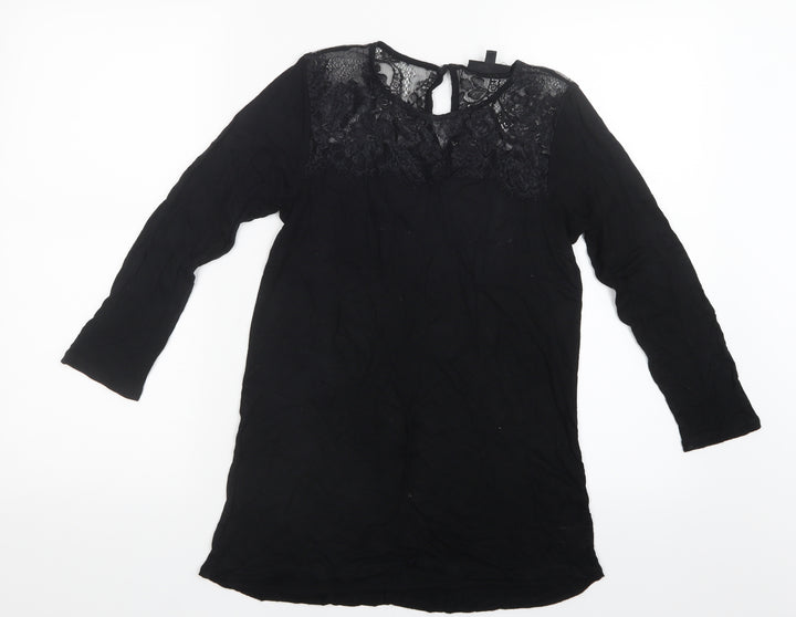 Warehouse Womens Black   Basic T-Shirt Size 10