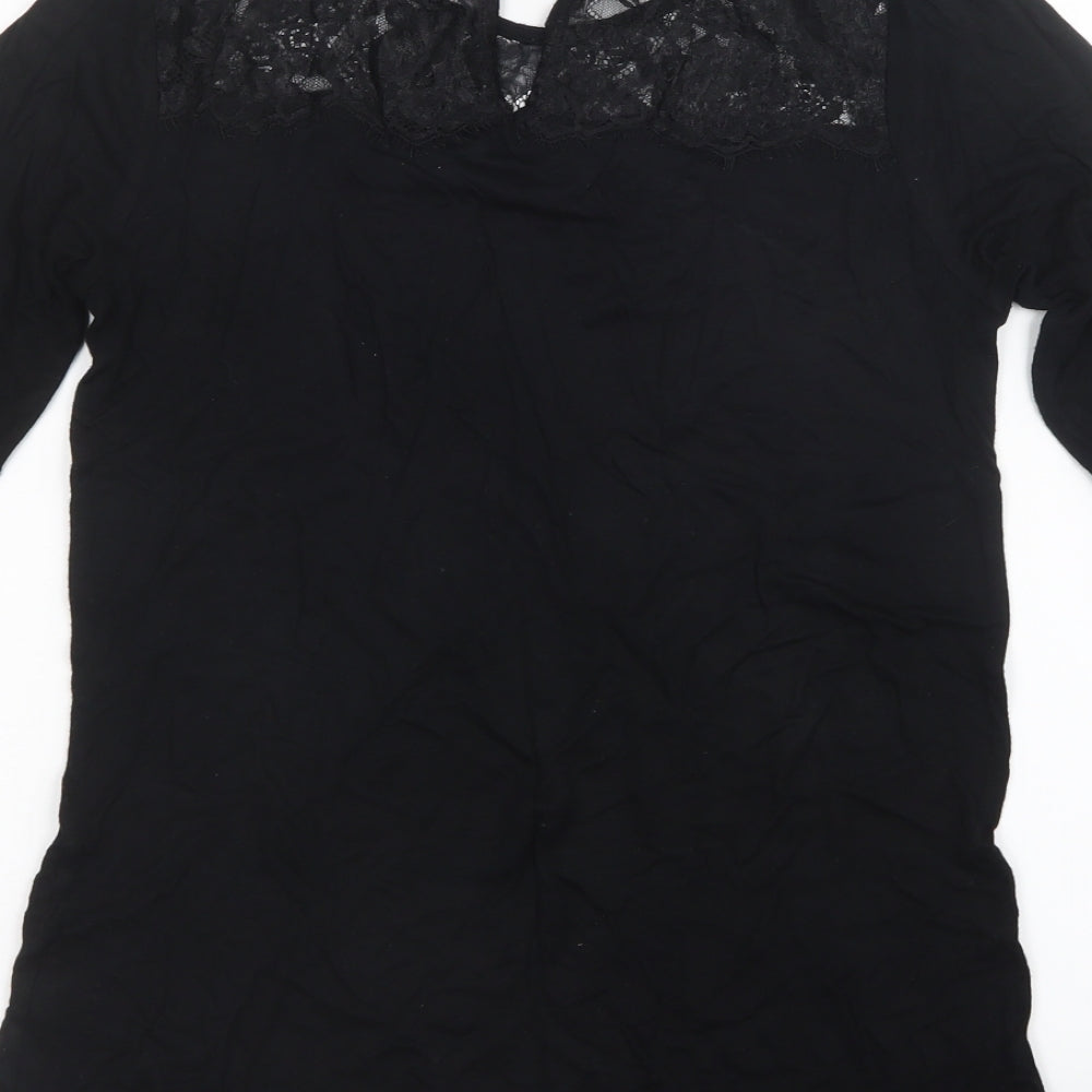Warehouse Womens Black   Basic T-Shirt Size 10