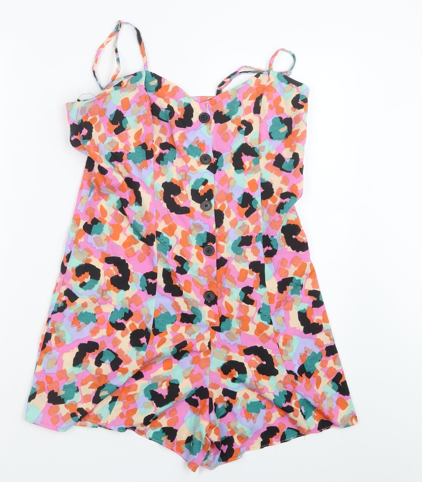 Primark Womens Pink Geometric  Playsuit One-Piece Size 10 L4 in