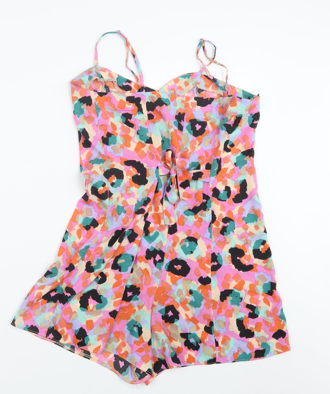 Primark Womens Pink Geometric  Playsuit One-Piece Size 10 L4 in