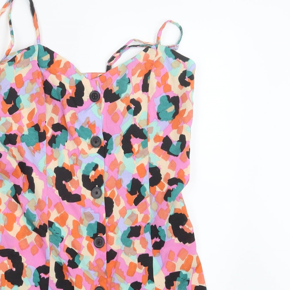 Primark Womens Pink Geometric  Playsuit One-Piece Size 10 L4 in