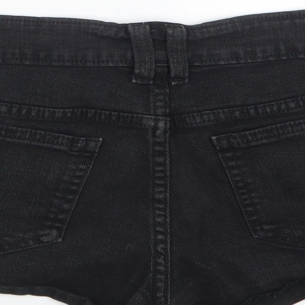 Topshop Womens Black  Denim Boyfriend Shorts Size 29 in