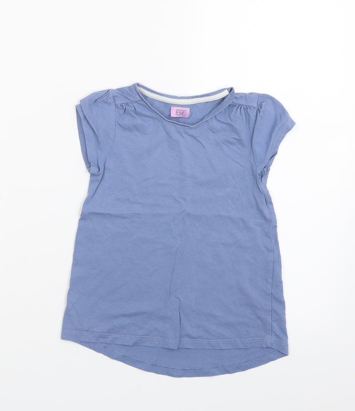 F&F Girls Purple Basic T-Shirt Size 4-5 Years