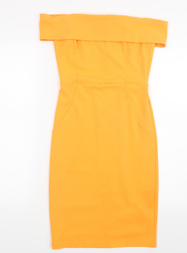 New Look Womens Orange   Shirt Dress  Size 10
