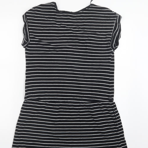 Debenhams Womens Black Striped  Basic T-Shirt Size 12  - Long