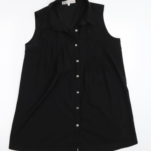 Cameo Rose Womens Black   Basic Button-Up Size 10