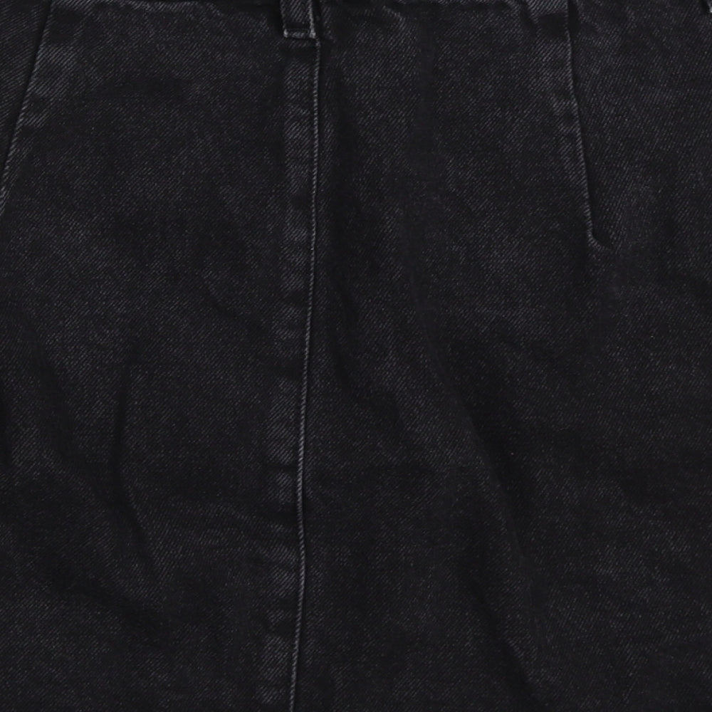 Topshop Womens Black  Denim Mini Skirt Size 12