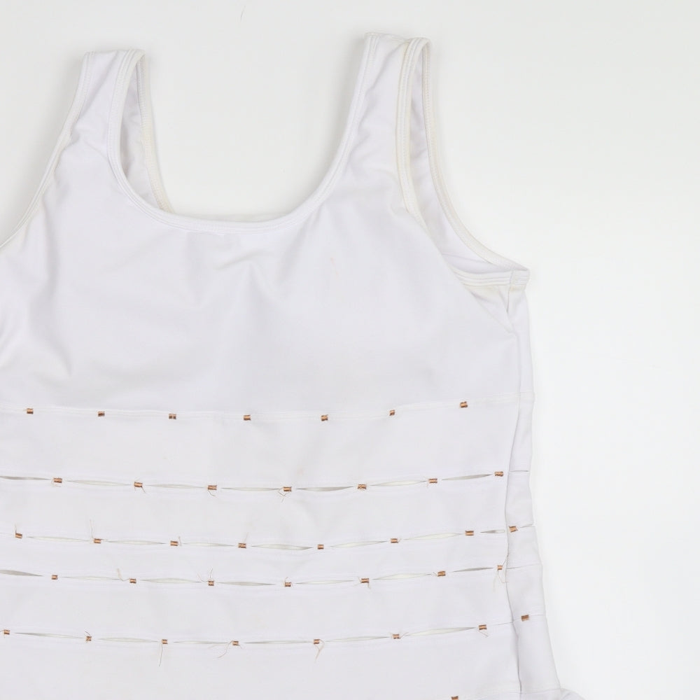 Eliza Audley Womens White   Mini  Size L  - tennis dress