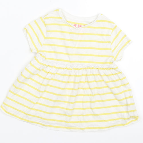 F&F Girls Yellow Striped  Basic T-Shirt Size 2-3 Years