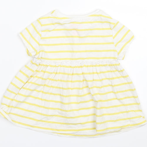 F&F Girls Yellow Striped  Basic T-Shirt Size 2-3 Years