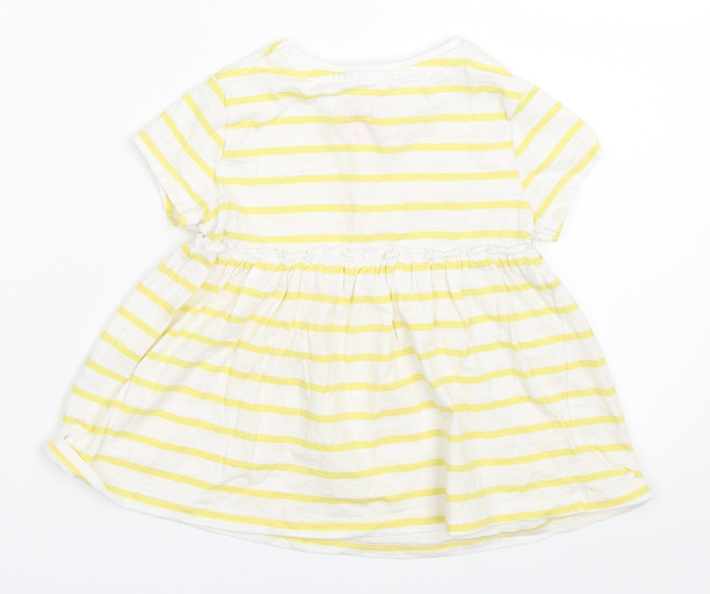 F&F Girls Yellow Striped  Basic T-Shirt Size 2-3 Years