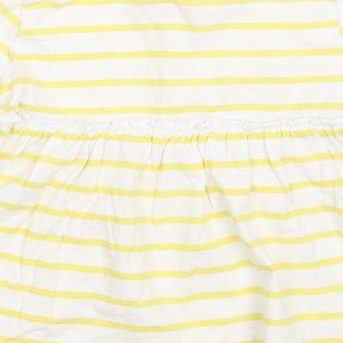F&F Girls Yellow Striped  Basic T-Shirt Size 2-3 Years