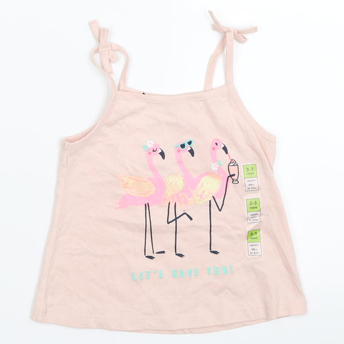 Marks and Spencer Girls Pink   Camisole Tank Size 2-3 Years  - flamingo