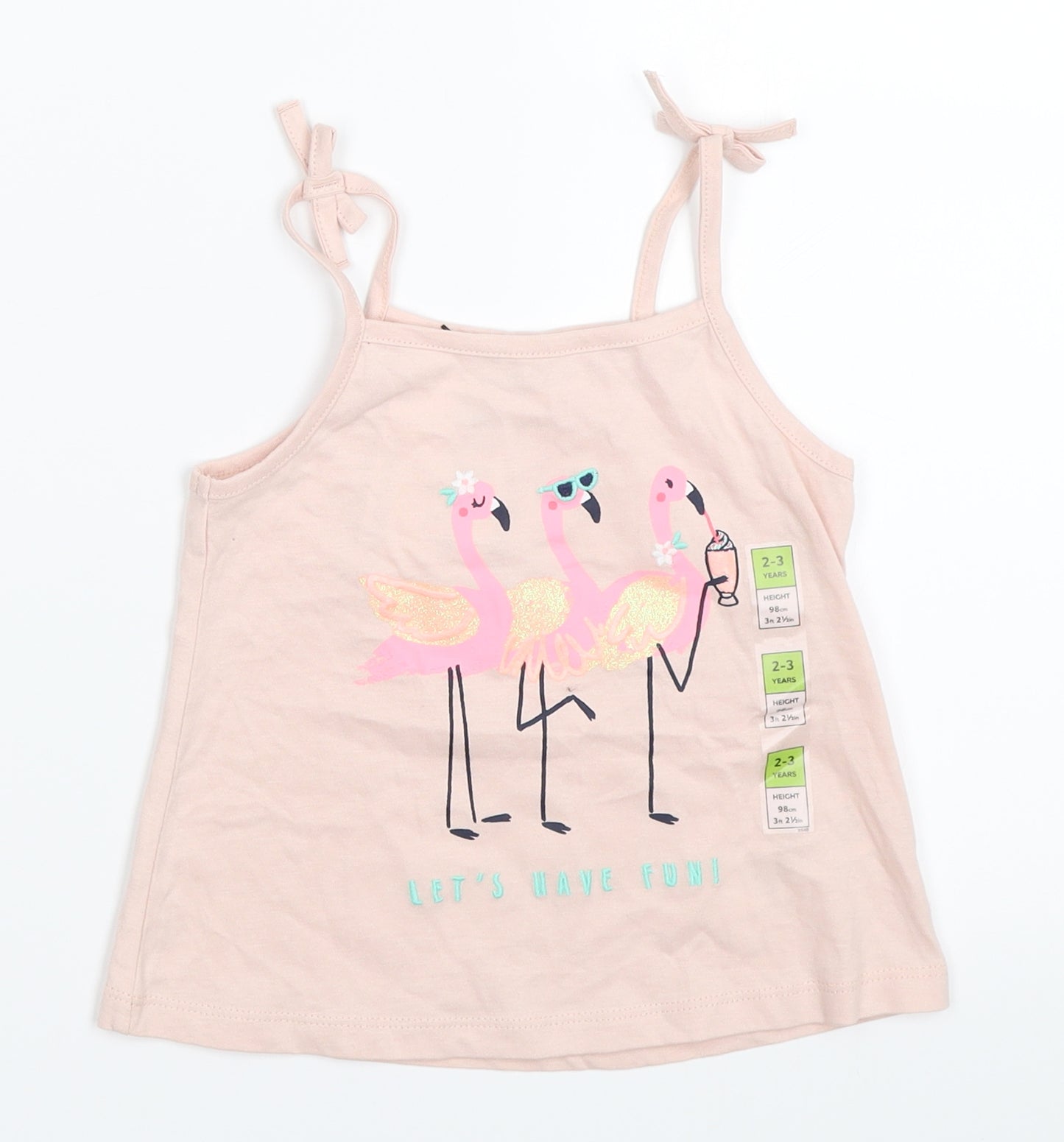 Marks and Spencer Girls Pink   Camisole Tank Size 2-3 Years  - flamingo