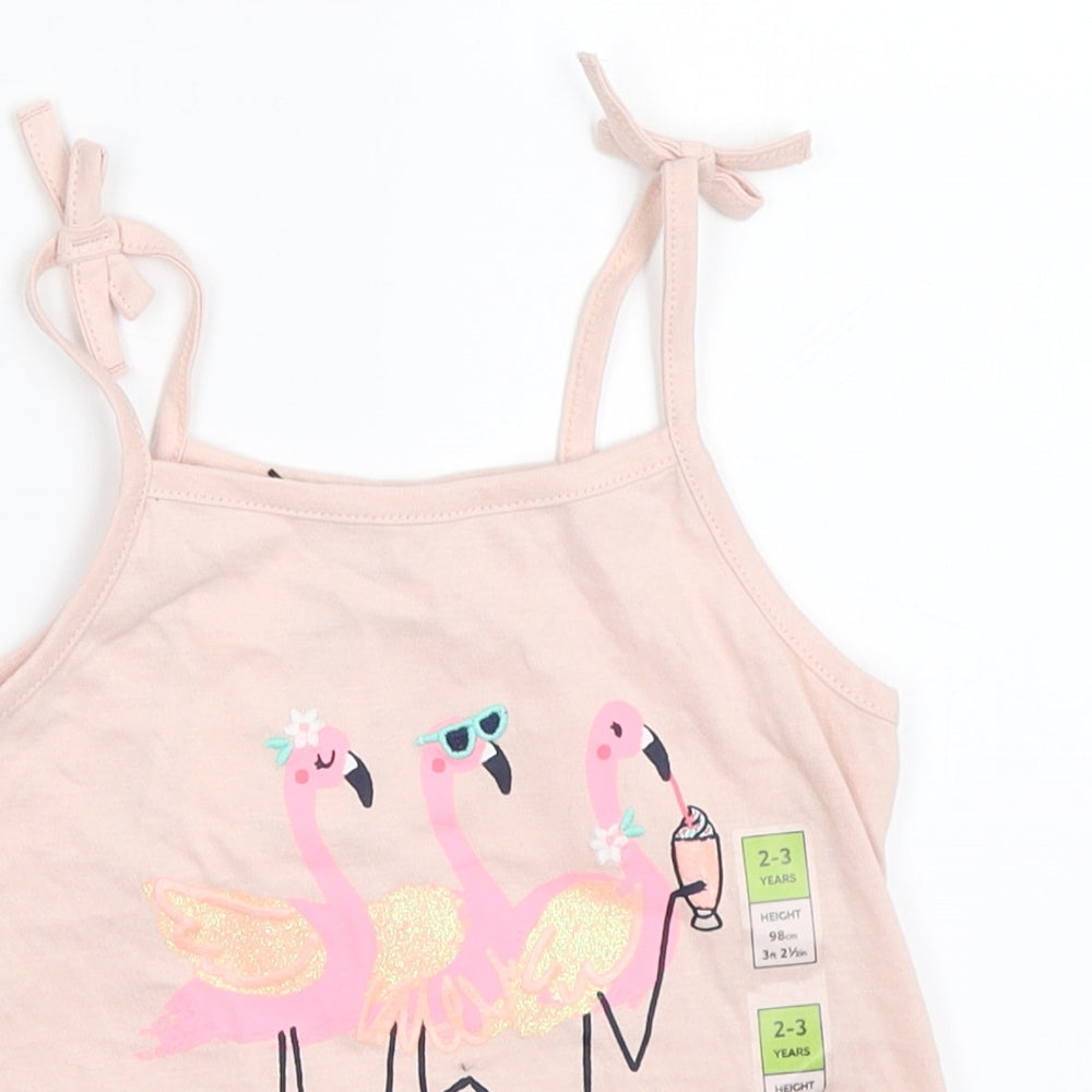 Marks and Spencer Girls Pink   Camisole Tank Size 2-3 Years  - flamingo