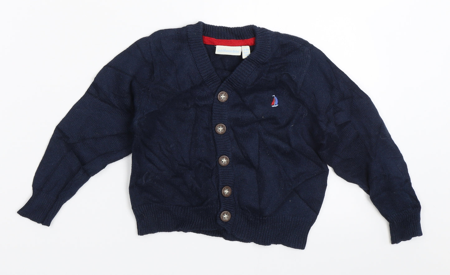 JoJo Maman Bébé Boys Blue   Cardigan Jumper Size 12-18 Months