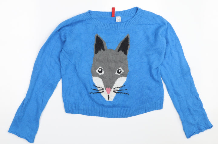 H&M Womens Blue   Pullover Jumper Size 38