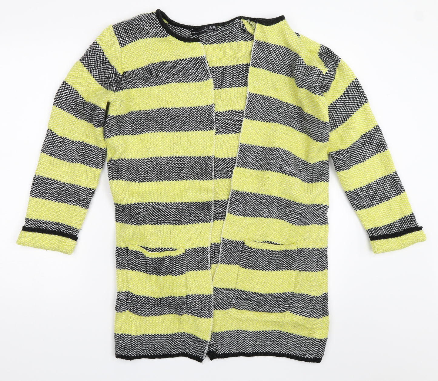Atmosphere Womens Yellow Striped  Cardigan Jumper Size XS